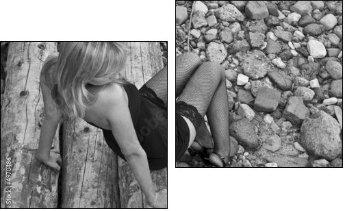 Lonely sexy woman  - Obraz dwuczęściowy, Dyptyk