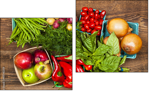 Market fruits and vegetables  - Obraz dwuczęściowy, Dyptyk