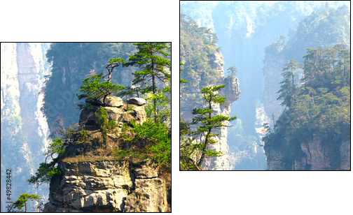 Zhangjiajie National Park, China. Avatar mountains  - Obraz dwuczęściowy, Dyptyk