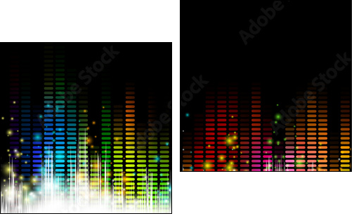 Vector Illustration of a Colorful Music Equalizer  - Obraz dwuczęściowy, Dyptyk