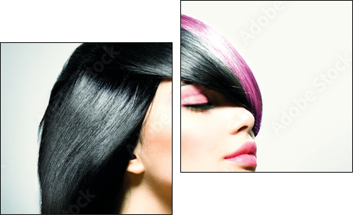 Fashion Hair. Hairstyle  - Obraz dwuczęściowy, Dyptyk