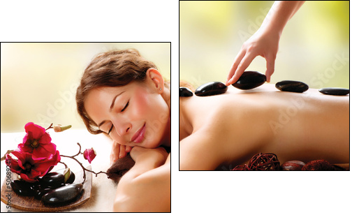 Spa Salon. Stone Massage. Dayspa  - Obraz dwuczęściowy, Dyptyk