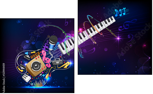Music Background  - Obraz dwuczęściowy, Dyptyk