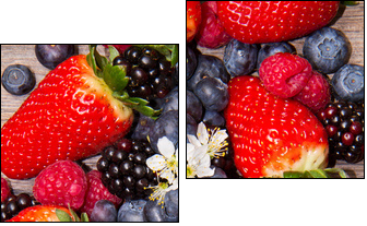 Smaczna mozaika owocowa  - Obraz dwuczęściowy, Dyptyk