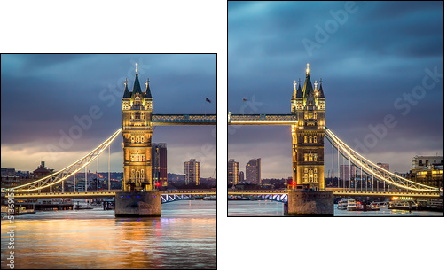 Tower bridge sunset - Obraz dwuczęściowy, Dyptyk