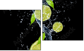 Limonki w soczystym anutrażu - Obraz dwuczęściowy, Dyptyk