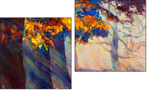 Autumn forest  - Obraz dwuczęściowy, Dyptyk