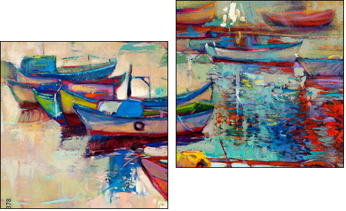 Boats and ocean  - Obraz dwuczęściowy, Dyptyk