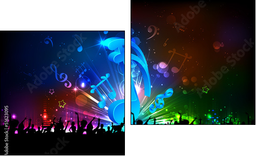 Musical Party Background  - Obraz dwuczęściowy, Dyptyk