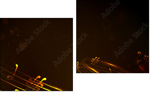 Colorful Musical Note Background  - Obraz dwuczęściowy, Dyptyk
