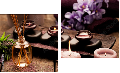 Spa Setting  - Obraz dwuczęściowy, Dyptyk