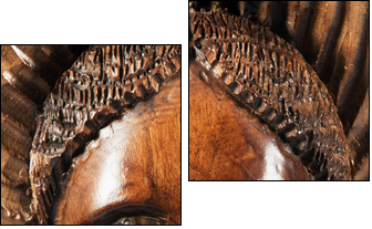 Carved face in the wood  - Obraz dwuczęściowy, Dyptyk