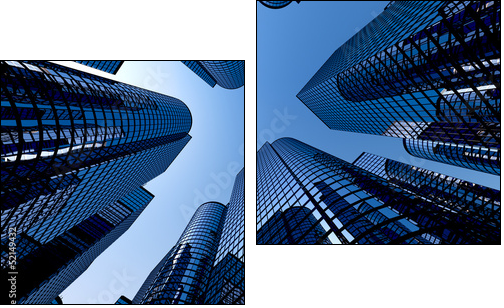 Reflective skyscrapers, business office buildings.  - Obraz dwuczęściowy, Dyptyk