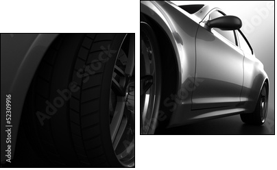 Automobile berlina con tuning  - Obraz dwuczęściowy, Dyptyk