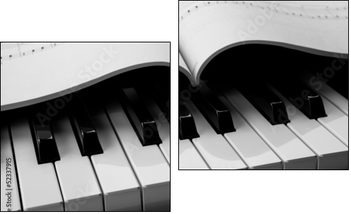 Piano keys and musical book  - Obraz dwuczęściowy, Dyptyk