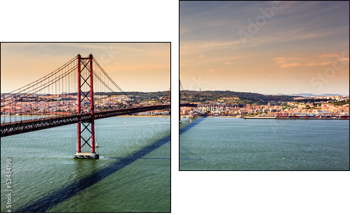 Bridge of 25th of April, Lisbon - Obraz dwuczęściowy, Dyptyk