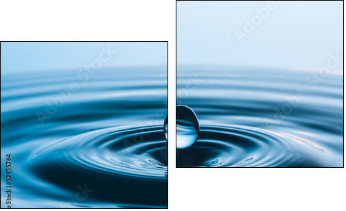 blue fall drop 37  - Obraz dwuczęściowy, Dyptyk