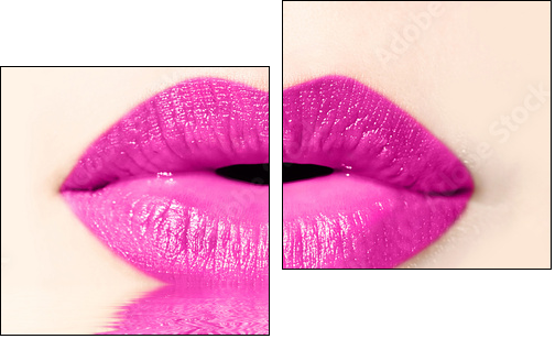 Bouche de femme rose, reflet  - Obraz dwuczęściowy, Dyptyk