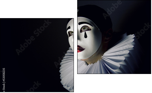 Pierrot mask  - Obraz dwuczęściowy, Dyptyk