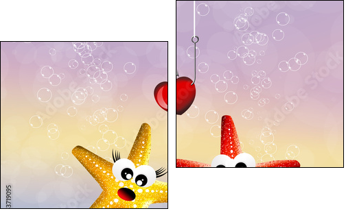 Starfish in love  - Obraz dwuczęściowy, Dyptyk