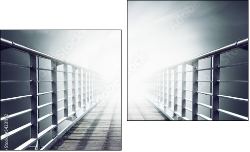 Foggy Bridge  - Obraz dwuczęściowy, Dyptyk