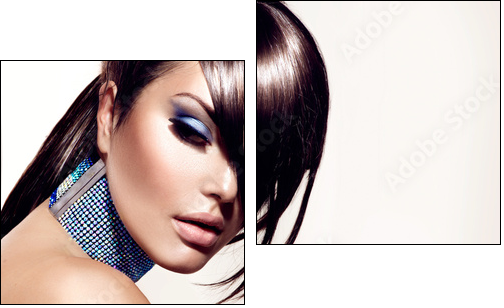 Fashion Beauty Girl. Gorgeous Woman Portrait  - Obraz dwuczęściowy, Dyptyk