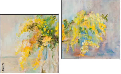 Mimosa bouquet  - Obraz dwuczęściowy, Dyptyk