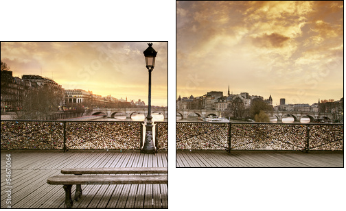 Pont des arts Paris  - Obraz dwuczęściowy, Dyptyk