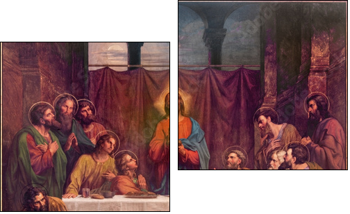 Vienna - Fresco of  Last suppe in Altlerchenfelder church  - Obraz dwuczęściowy, Dyptyk
