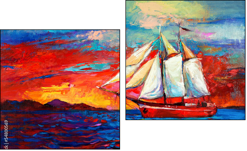 Sail ship  - Obraz dwuczęściowy, Dyptyk