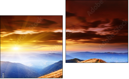 mountain landscape  - Obraz dwuczęściowy, Dyptyk