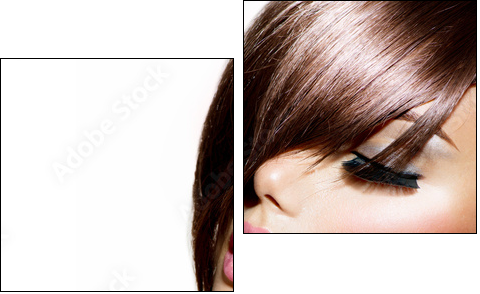 Hairstyle. Beauty Model Girl Portrait with Perfect Makeup  - Obraz dwuczęściowy, Dyptyk