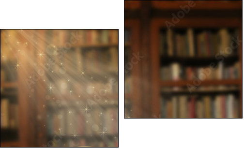  Opened magic book with magic light  - Obraz dwuczęściowy, Dyptyk