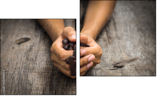 Person Praying  - Obraz dwuczęściowy, Dyptyk