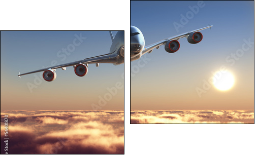 Passenger plane  - Obraz dwuczęściowy, Dyptyk