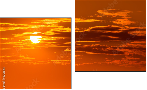 Sunset orange sky background at evening  - Obraz dwuczęściowy, Dyptyk