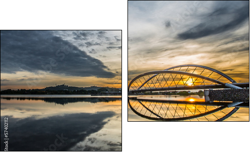 Sunrise at a bridge in Putrajaya, Malaysia  - Obraz dwuczęściowy, Dyptyk