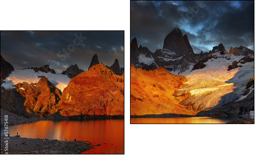 Mount Fitz Roy, Patagonia, Argentina  - Obraz dwuczęściowy, Dyptyk