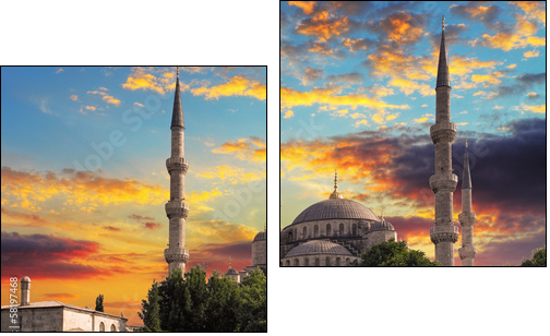 Blue mosque in Istanbul  - Obraz dwuczęściowy, Dyptyk