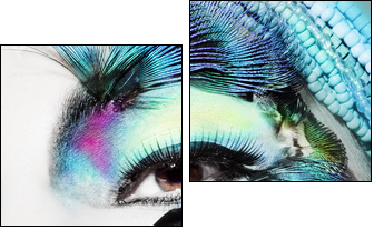 Beautiful woman face with perfect make up  - Obraz dwuczęściowy, Dyptyk