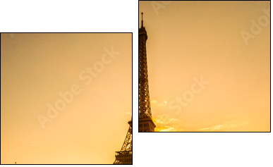 Eiffel tower at sunrise, Paris.  - Obraz dwuczęściowy, Dyptyk