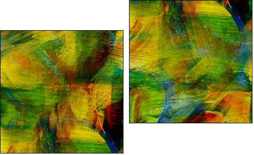 seamless cubism green, yellow abstract art Picasso texture water - Obraz dwuczęściowy, Dyptyk
