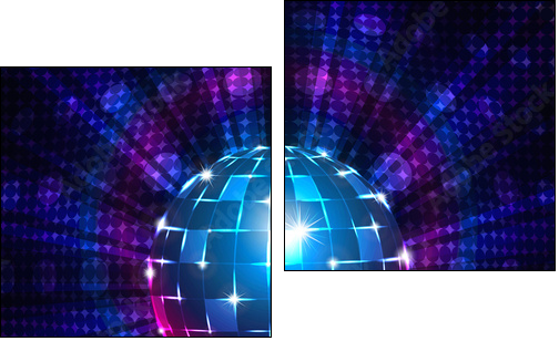 Fluorescent disco ball  - Obraz dwuczęściowy, Dyptyk