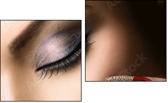 Fashion Beauty Model Girl. Manicure and Make-up  - Obraz dwuczęściowy, Dyptyk