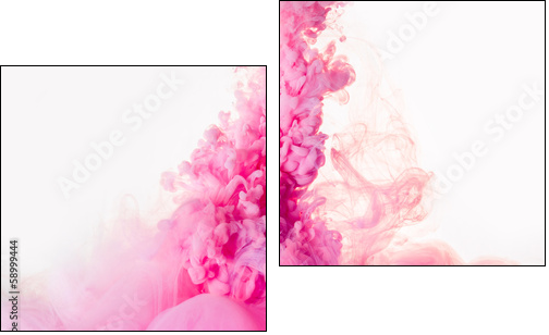 Ze smugą różowego dymu - Obraz dwuczęściowy, Dyptyk