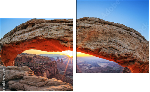 Famous sunrise at Mesa Arch  - Obraz dwuczęściowy, Dyptyk