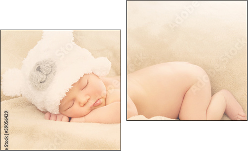 Sleeping newborn baby  - Obraz dwuczęściowy, Dyptyk