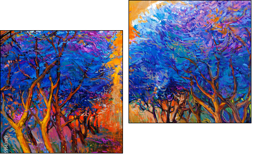 Autumn forest  - Obraz dwuczęściowy, Dyptyk