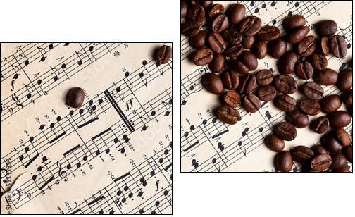 Music and coffe beans  - Obraz dwuczęściowy, Dyptyk