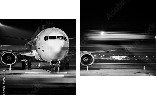 airplane front close-up  - Obraz dwuczęściowy, Dyptyk